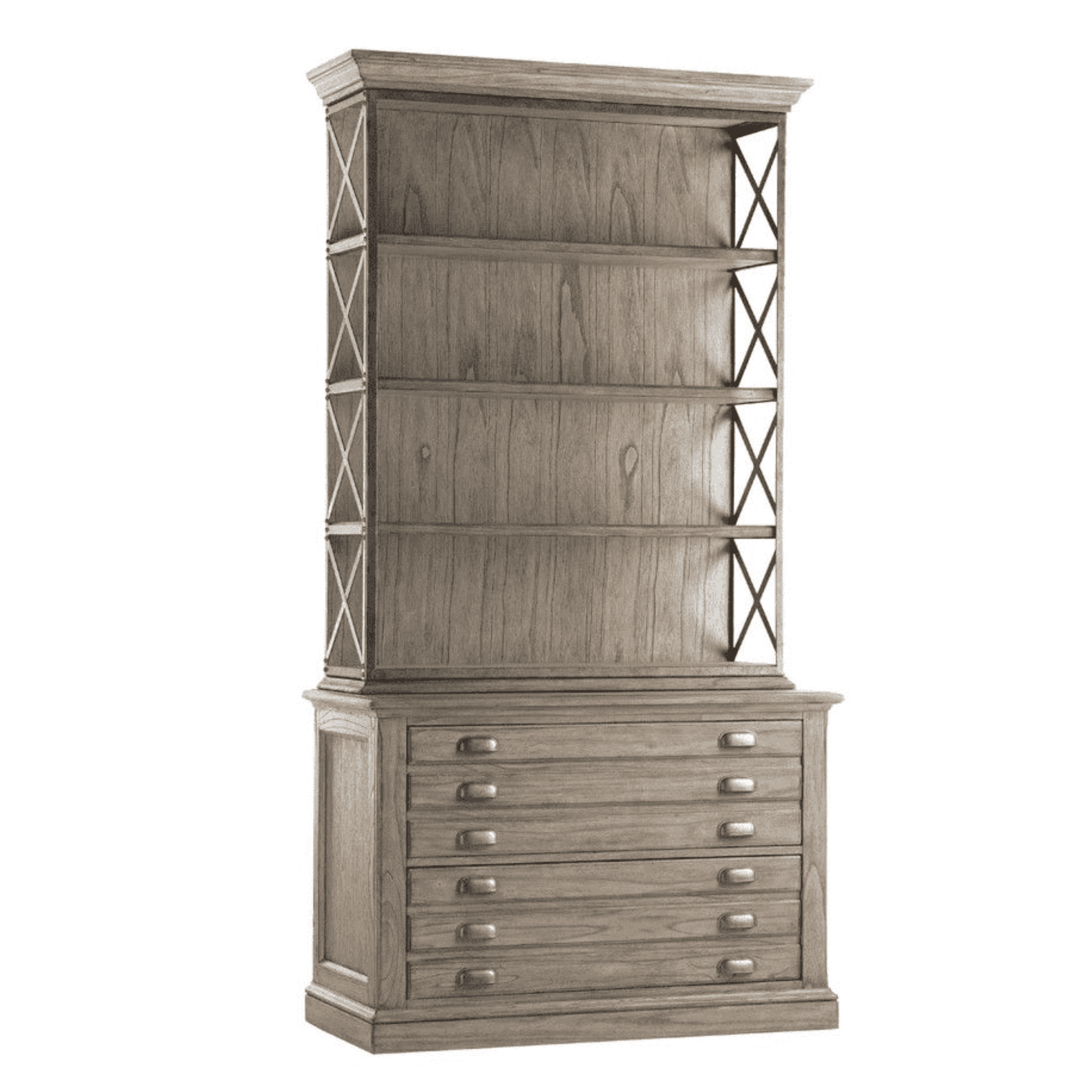 Hamlin Gray Driftwood File Chest w/Shelves - Our Boat House