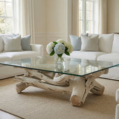 Hampton Driftwood Coffee Table Base for Rectangular Top - Multiple Size Options - Our Boat House