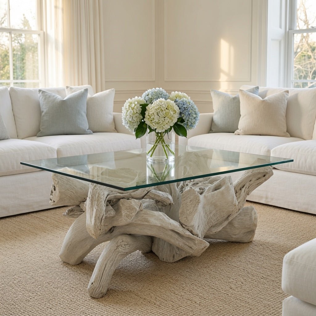 Hampton Driftwood Coffee Table Base for Rectangular Top - Multiple Size Options - Our Boat House