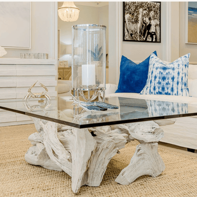 Hampton Driftwood Coffee Table Base for Rectangular Top - Multiple Size Options - Our Boat House