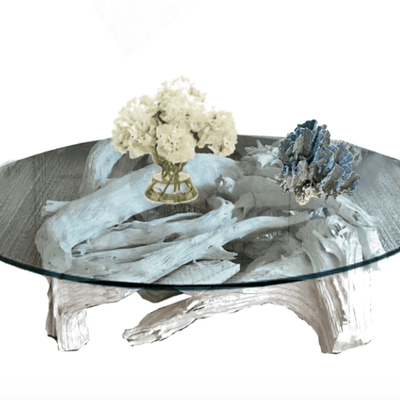 Hampton Driftwood Coffee Table Base for Round Top - Multiple Size Options - Our Boat House