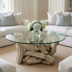 Hampton Driftwood Coffee Table Base for Round Top - Multiple Size Options - Our Boat House