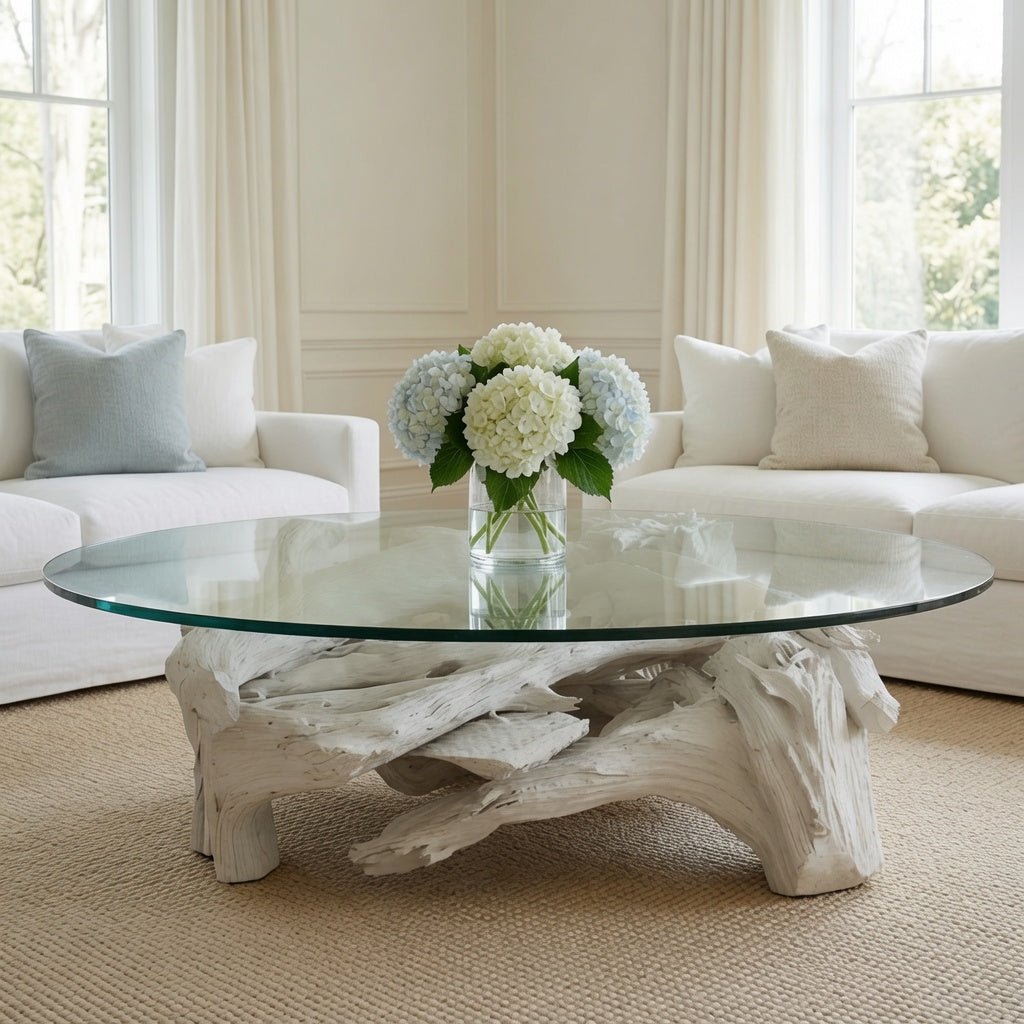 Hampton Driftwood Coffee Table Base for Round Top - Multiple Size Options - Our Boat House