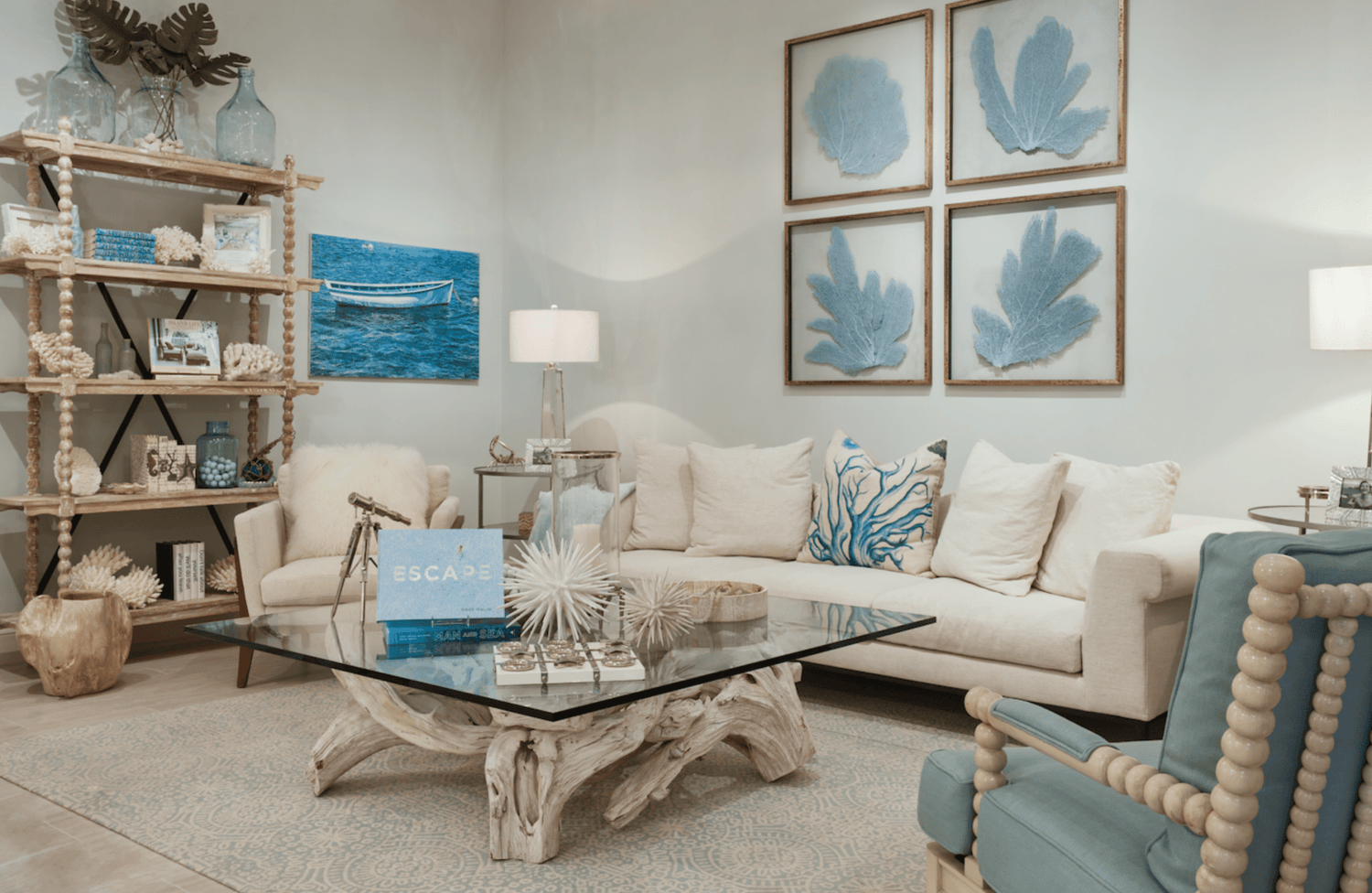 Hampton Driftwood Coffee Table Base for Square Top - Multiple Size Options - Our Boat House