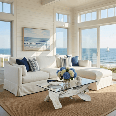 Hampton Driftwood Coffee Table Base for Square Top - Multiple Size Options - Our Boat House