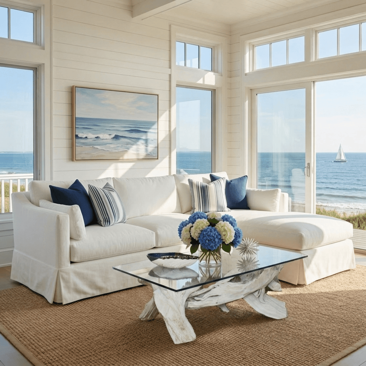 Hampton Driftwood Coffee Table Base for Square Top - Multiple Size Options - Our Boat House
