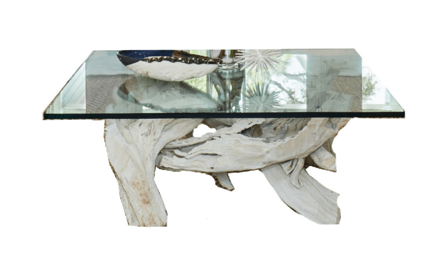 Hampton Driftwood Coffee Table Base for Square Top - Multiple Size Options - Our Boat House