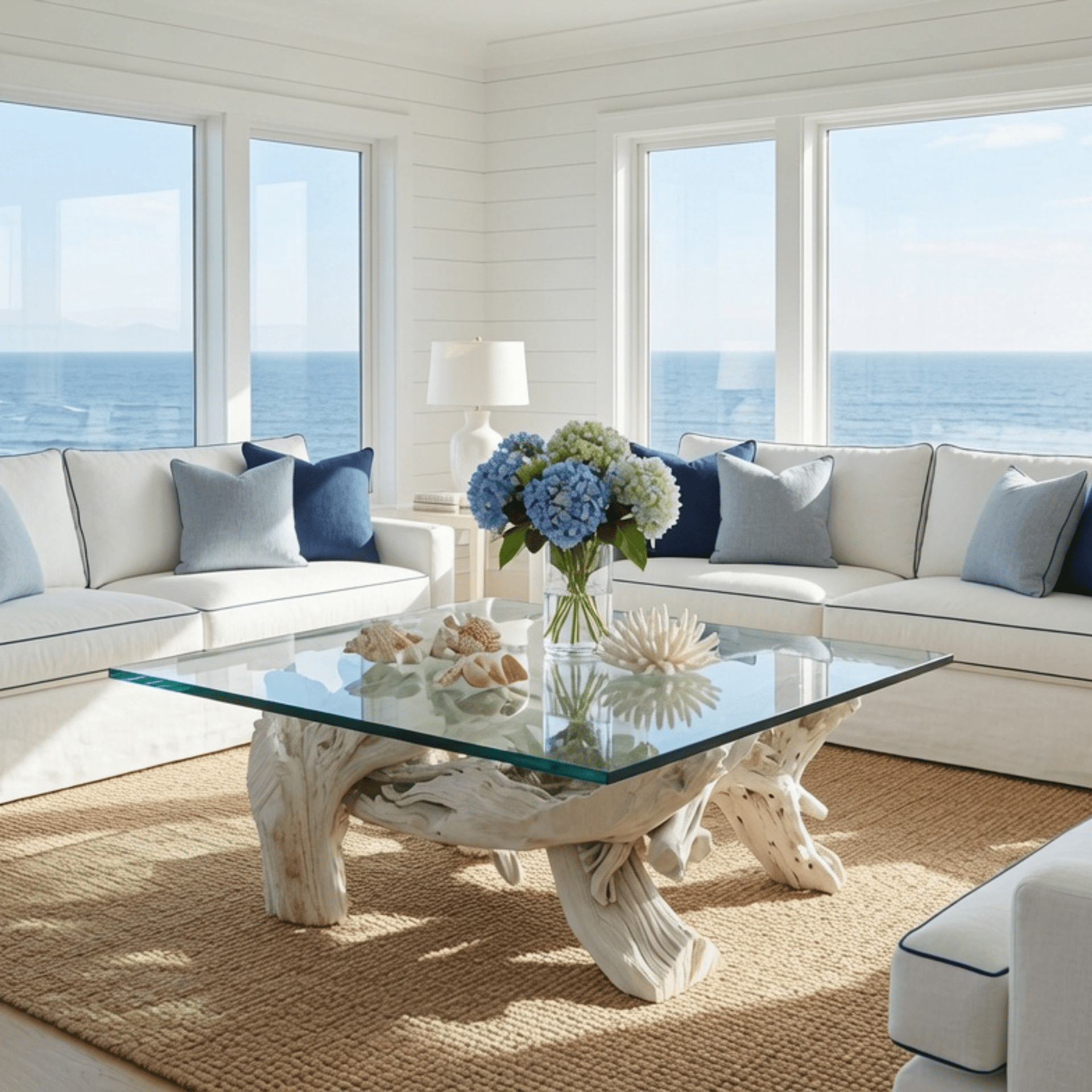 tri coastal design white birch and tobacco Hampton Driftwood Coffee Table Base for Rectangular Top inspired by the colors and patterns of tropical marine life Tri Coastal Designs Products for