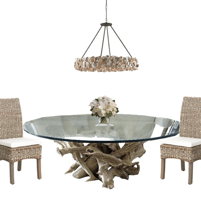 Hampton Driftwood Dining Table Base to accommodate an Oval/Race Track Top - Various Sizes - Our Boat House