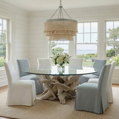 Hampton Driftwood Dining Table Base to accommodate an Oval/Race Track Top - Various Sizes - Our Boat House
