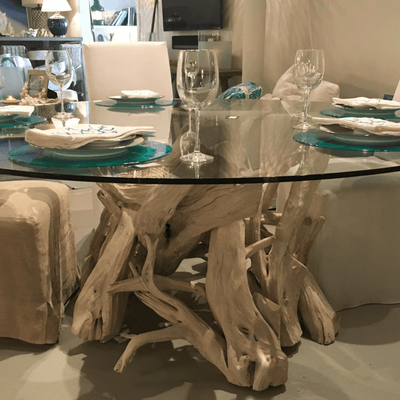 Hampton Driftwood Dining Table Base to accommodate an Oval/Race Track Top - Various Sizes - Our Boat House