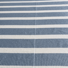 Hampton PVC Rug - Laila: Steel Blue & Beige Stripe 10'1