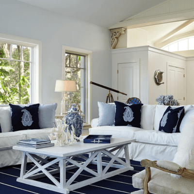 Hampton Rectangular Coffee Table - White Washed - Our Boat House