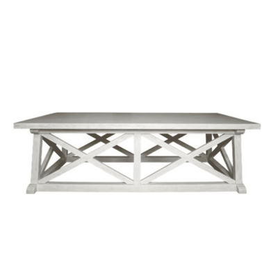Hampton Rectangular Coffee Table - White Washed - Our Boat House