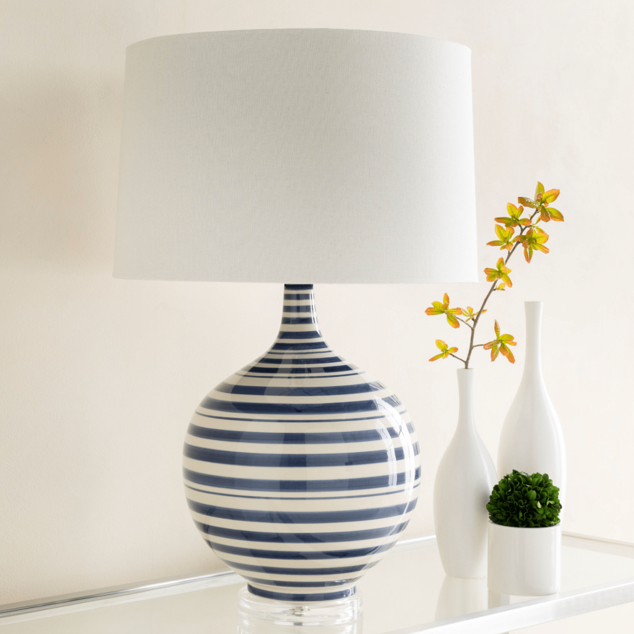 Hampton Shores Striped Lamp - Our Boat House