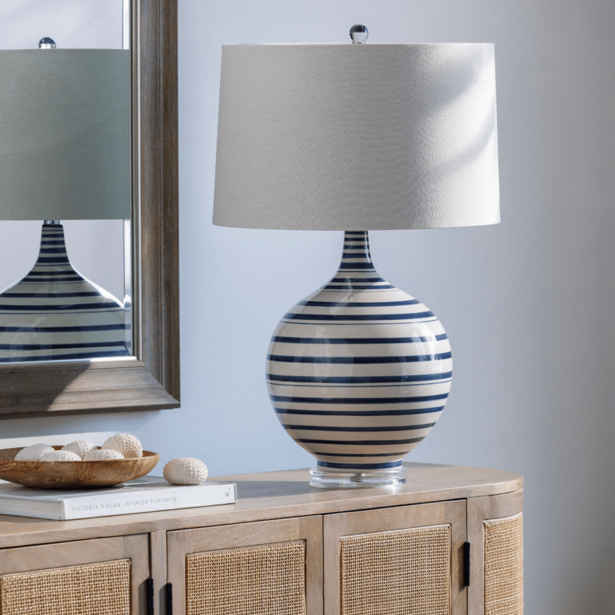 Hampton Shores Striped Lamp - coastal inspired home furnishing lifestyle