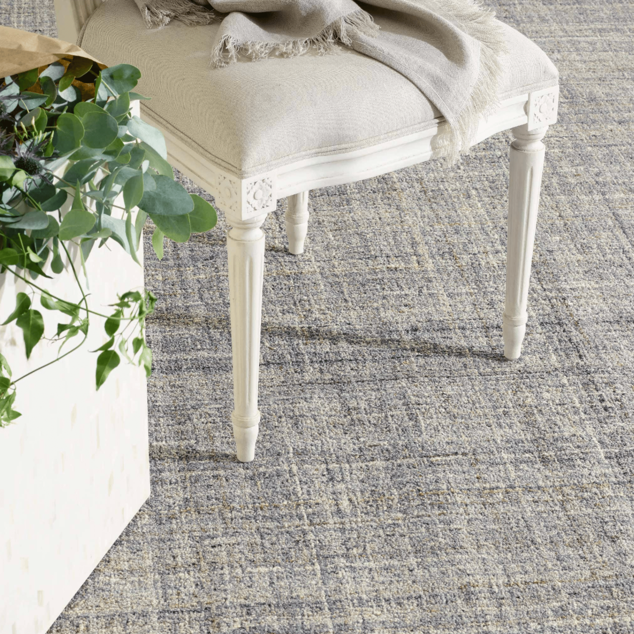 Harris Hand Micro Hooked Wool Rug - Blue & Brown - coastal inspired home furnishing