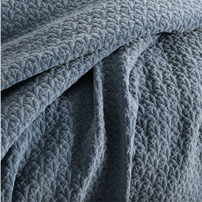 Hawley Indigo Matelassé Coverlet - Our Boat House