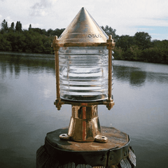 Helsinki Brass Piling Light w/Pointed Top - Our Boat House