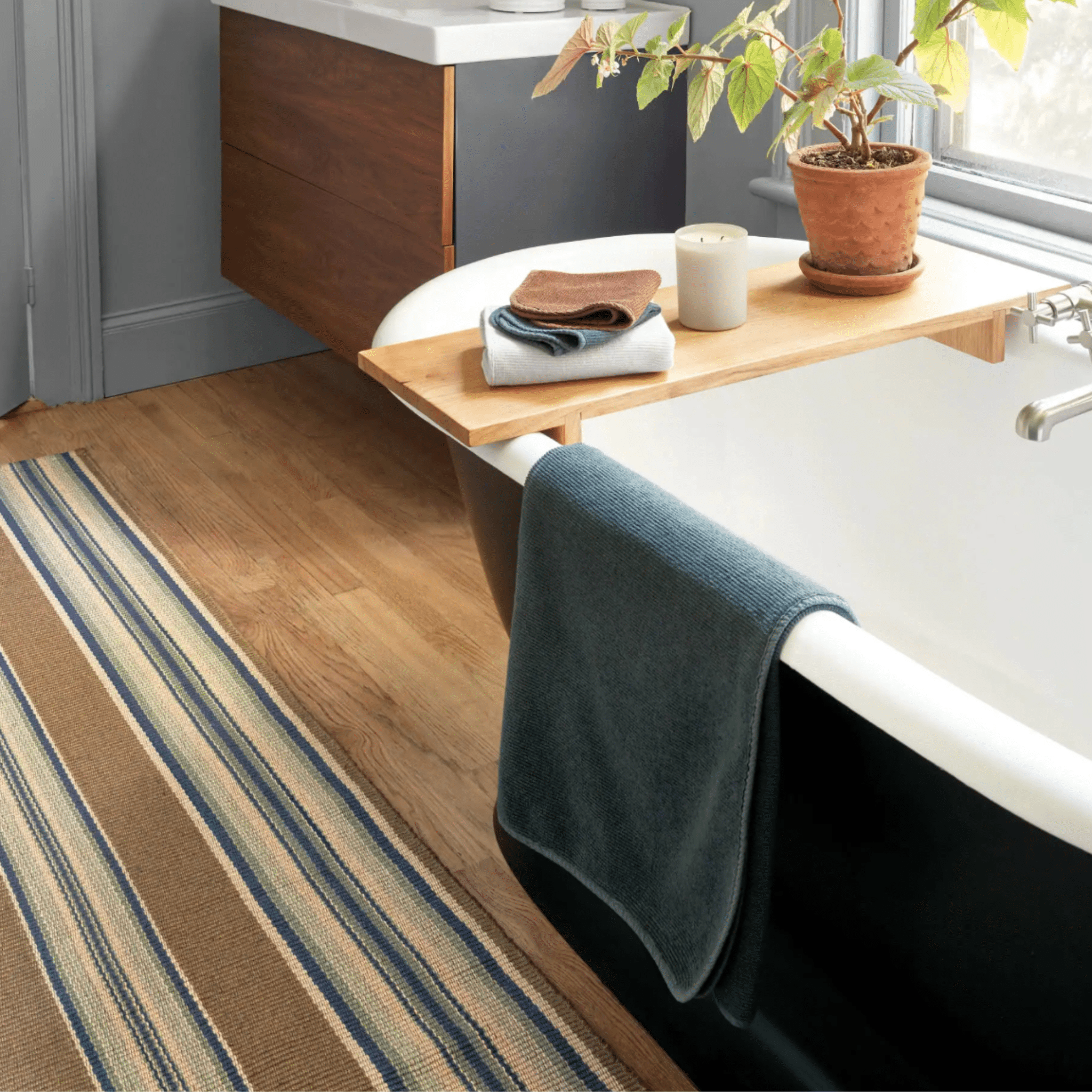 Heron Stripe Indoor/Outdoor Rug - Our Boat House