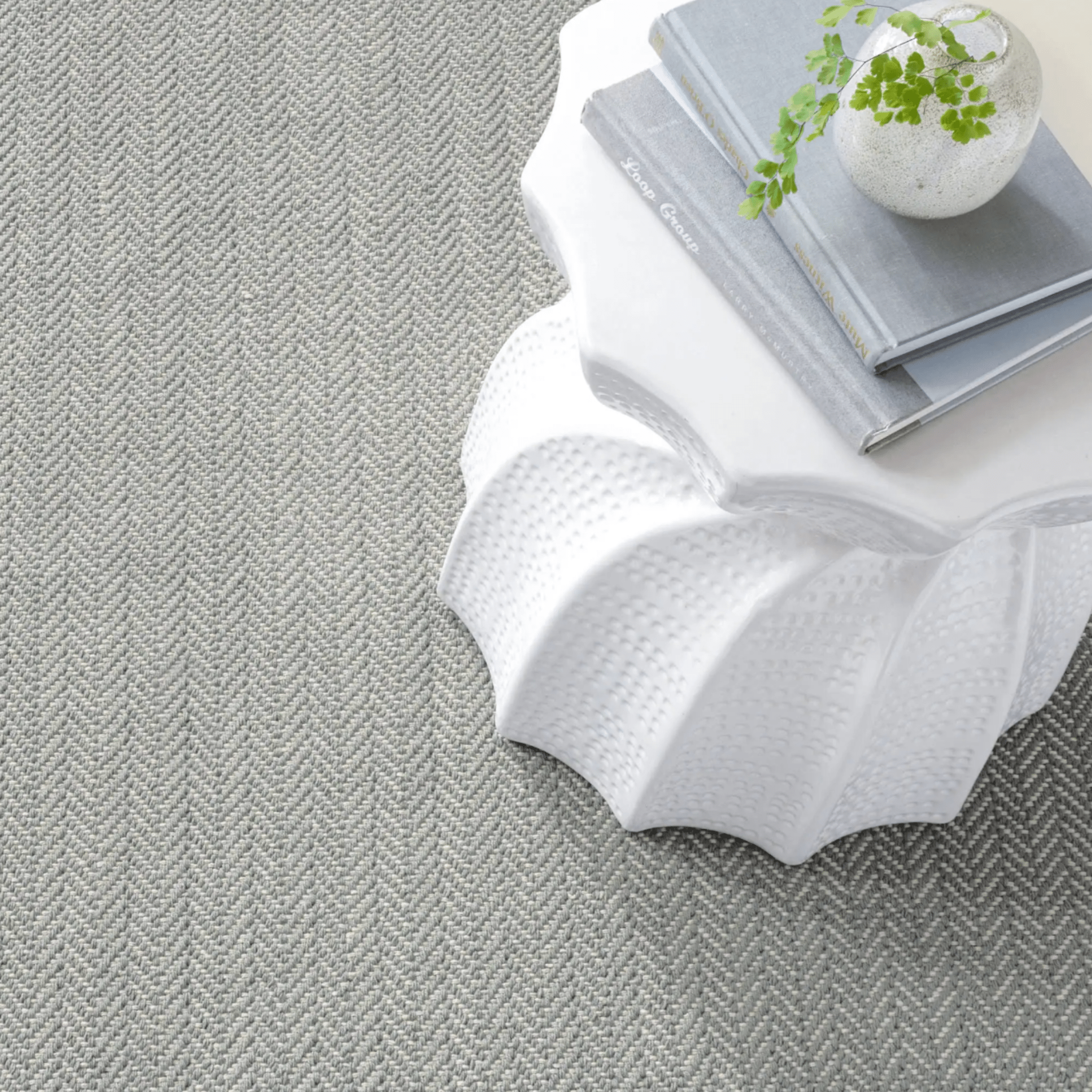 Herringbone Handwoven Cotton Rug - Swedish Blue & White - Our Boat House