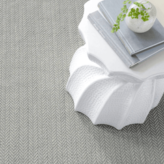 Herringbone Handwoven Cotton Rug - Swedish Blue & White - Our Boat House