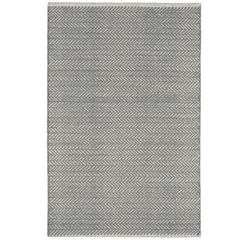 Herringbone Handwoven Cotton Rug - Swedish Blue & White - Our Boat House