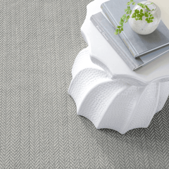 Herringbone Handwoven Cotton Rug - Swedish Blue & White - Our Boat House