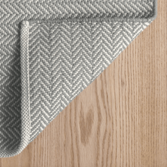 Herringbone Handwoven Cotton Rug - Swedish Blue & White - Our Boat House