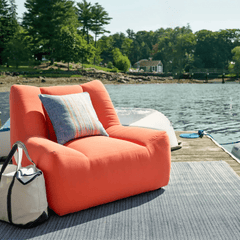 Herringbone Handwoven Indoor/ Outdoor Rug - Indigo Blue & White - Our Boat House