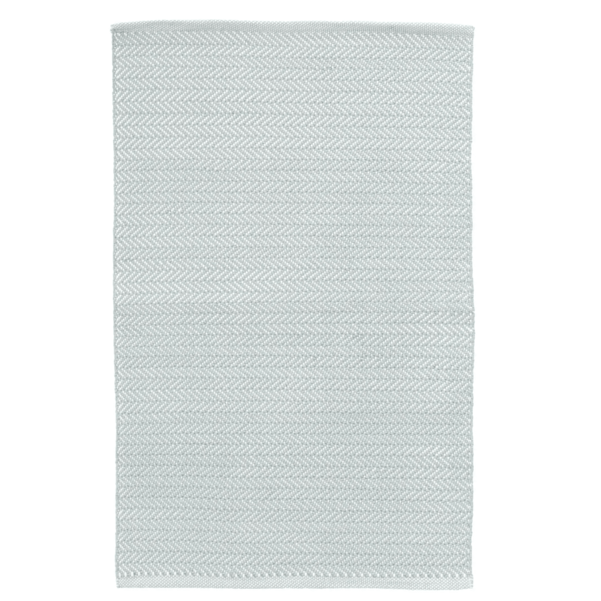 Herringbone Handwoven Indoor/Outdoor Rug - Light Blue & Ivory - Our Boat House