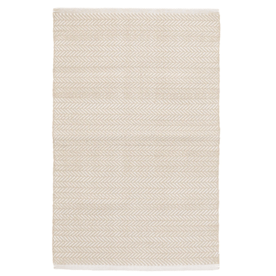 Herringbone Handwoven Indoor/Outdoor Rug - Linen & White - Our Boat House