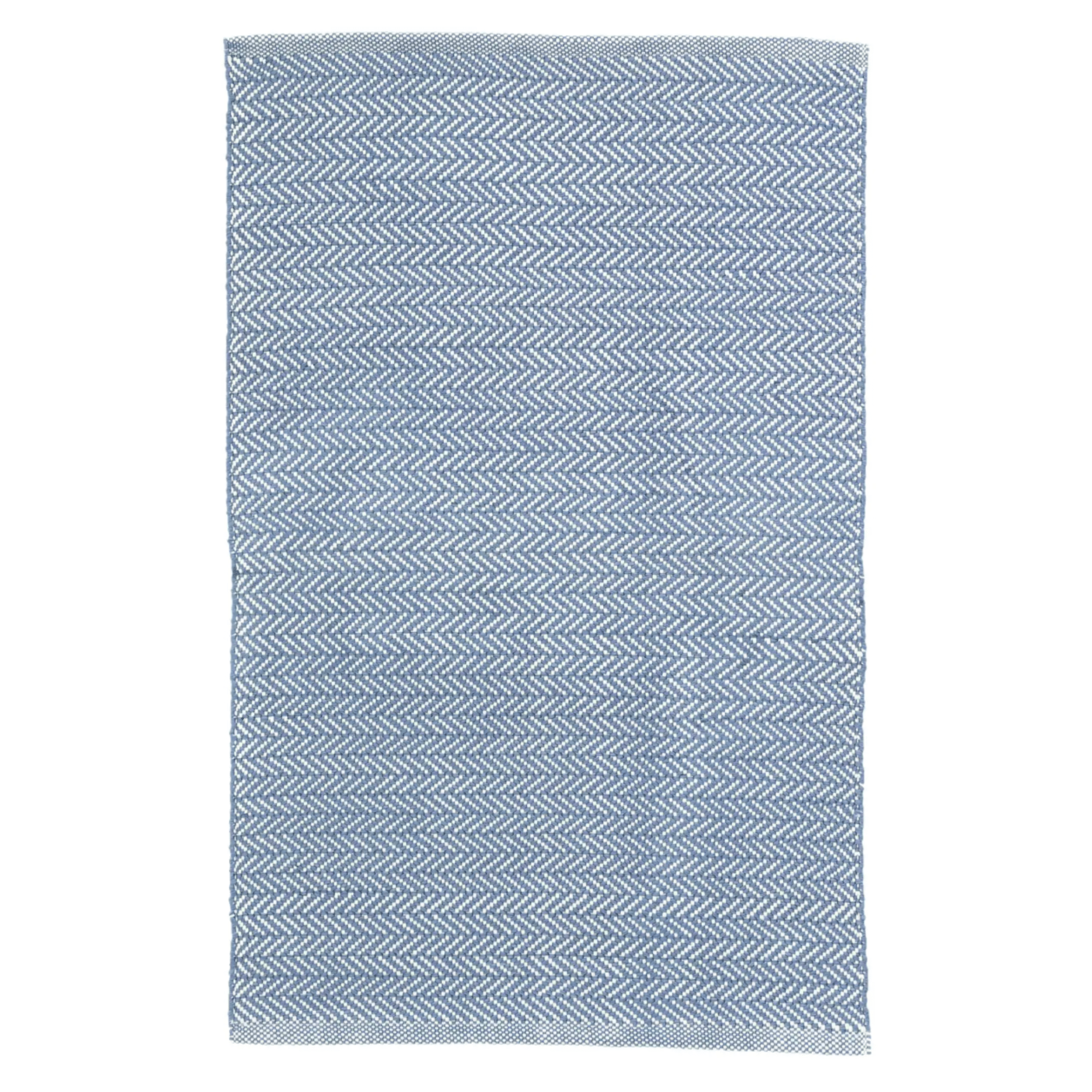 Herringbone Indoor/ Outdoor Rug - Denim Blue & Ivory - Our Boat House