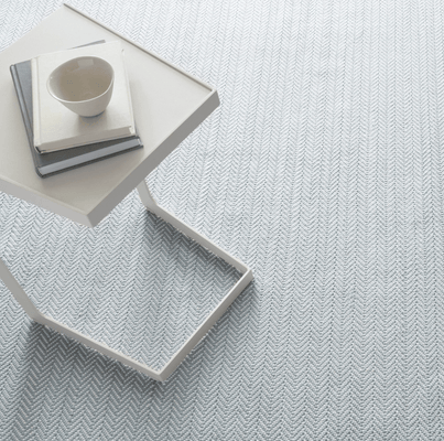 Herringbone Indoor/ Outdoor Rug - Light Blue & Ivory - Our Boat House