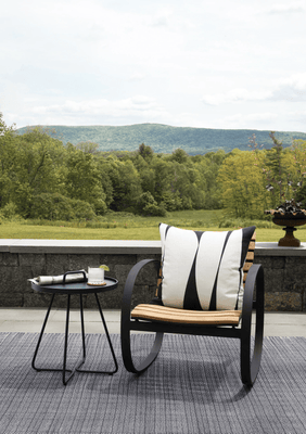 Herringbone Indoor/ Outdoor Rug - Navy & Ivory - Our Boat House