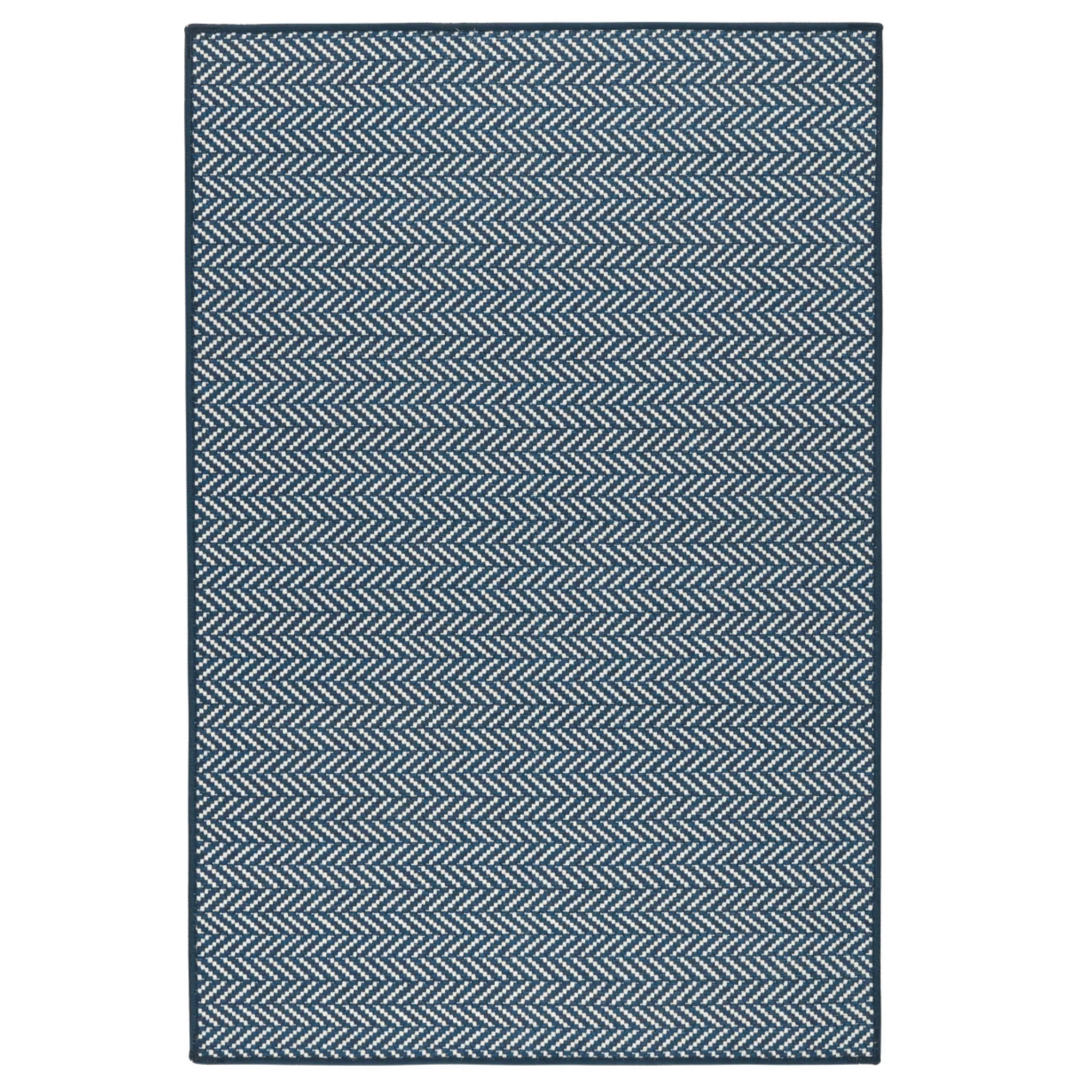 Herringbone Machine Washable Rug - Navy & Ivory - Our Boat House