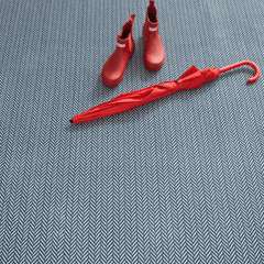Herringbone Machine Washable Rug - Navy & Ivory - Our Boat House
