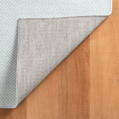 Herringbone Machine Washable Rug - Swedish Blue - Our Boat House