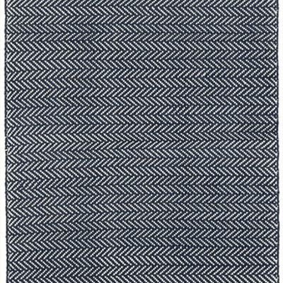 Herringbone Woven Cotton Rug - Indigo Blue - Our Boat House