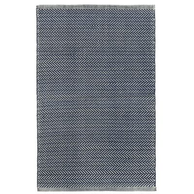 Herringbone Woven Cotton Rug - Indigo Blue - Our Boat House