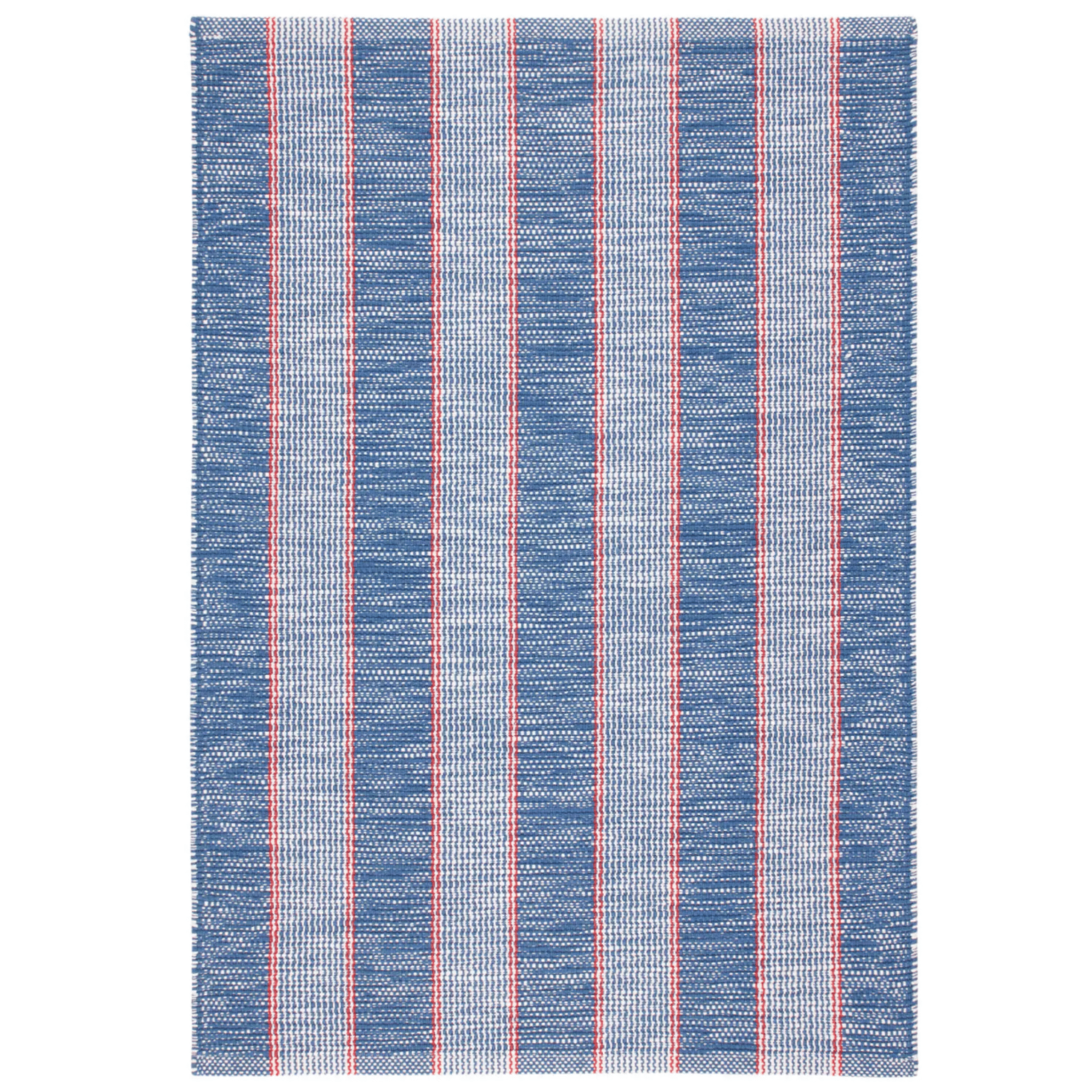 Hillsgrove Stripe Handwoven Cotton Rug - Denim - Our Boat House