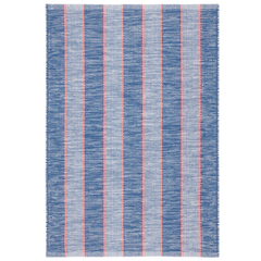Hillsgrove Stripe Handwoven Cotton Rug - Denim - Our Boat House