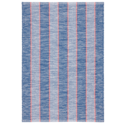 Hillsgrove Stripe Handwoven Cotton Rug - Denim - Our Boat House