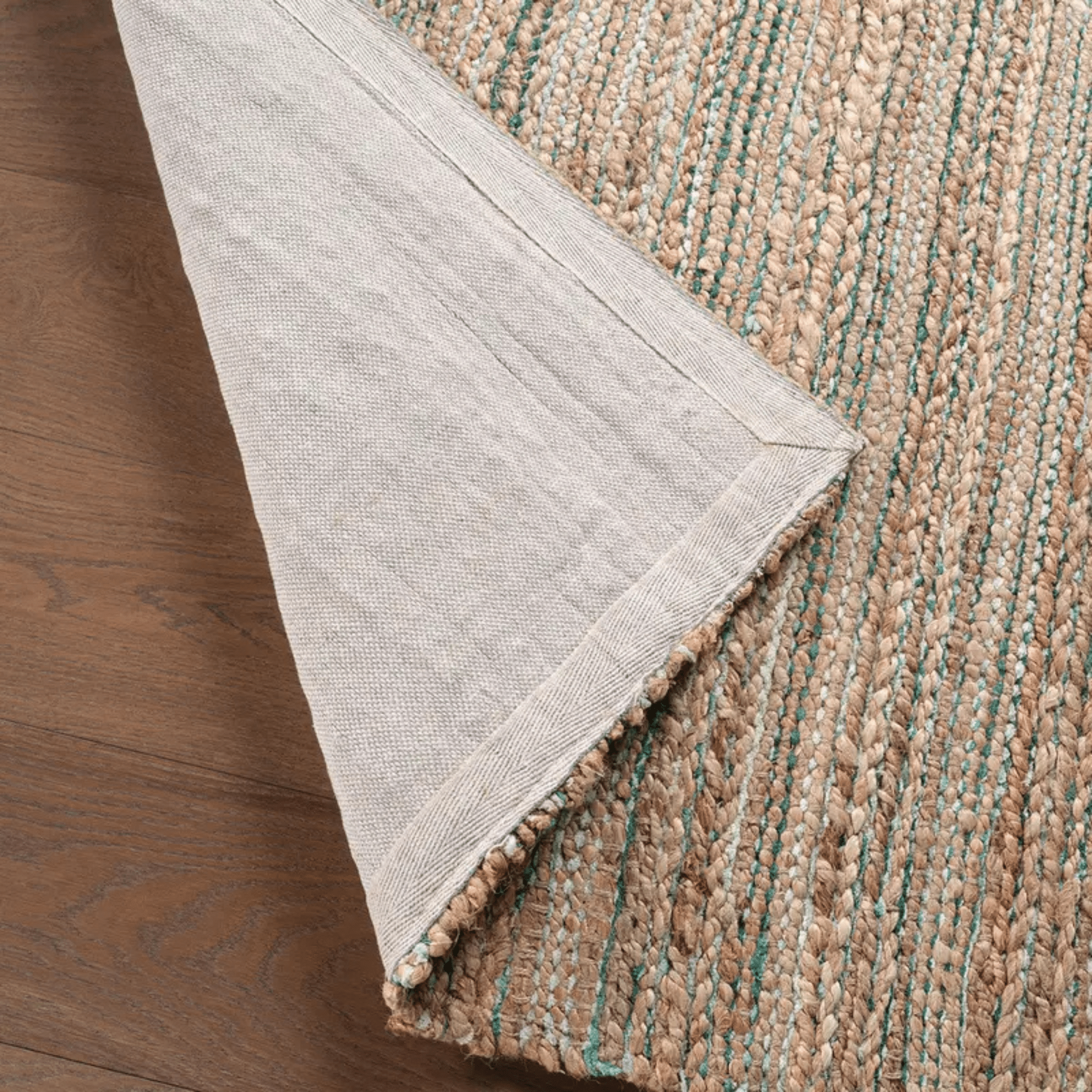 Himalaya Jute Rug - Almond, Emerald, & Sea Glass - Our Boat House