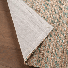 Himalaya Jute Rug - Almond, Emerald, & Sea Glass - Our Boat House