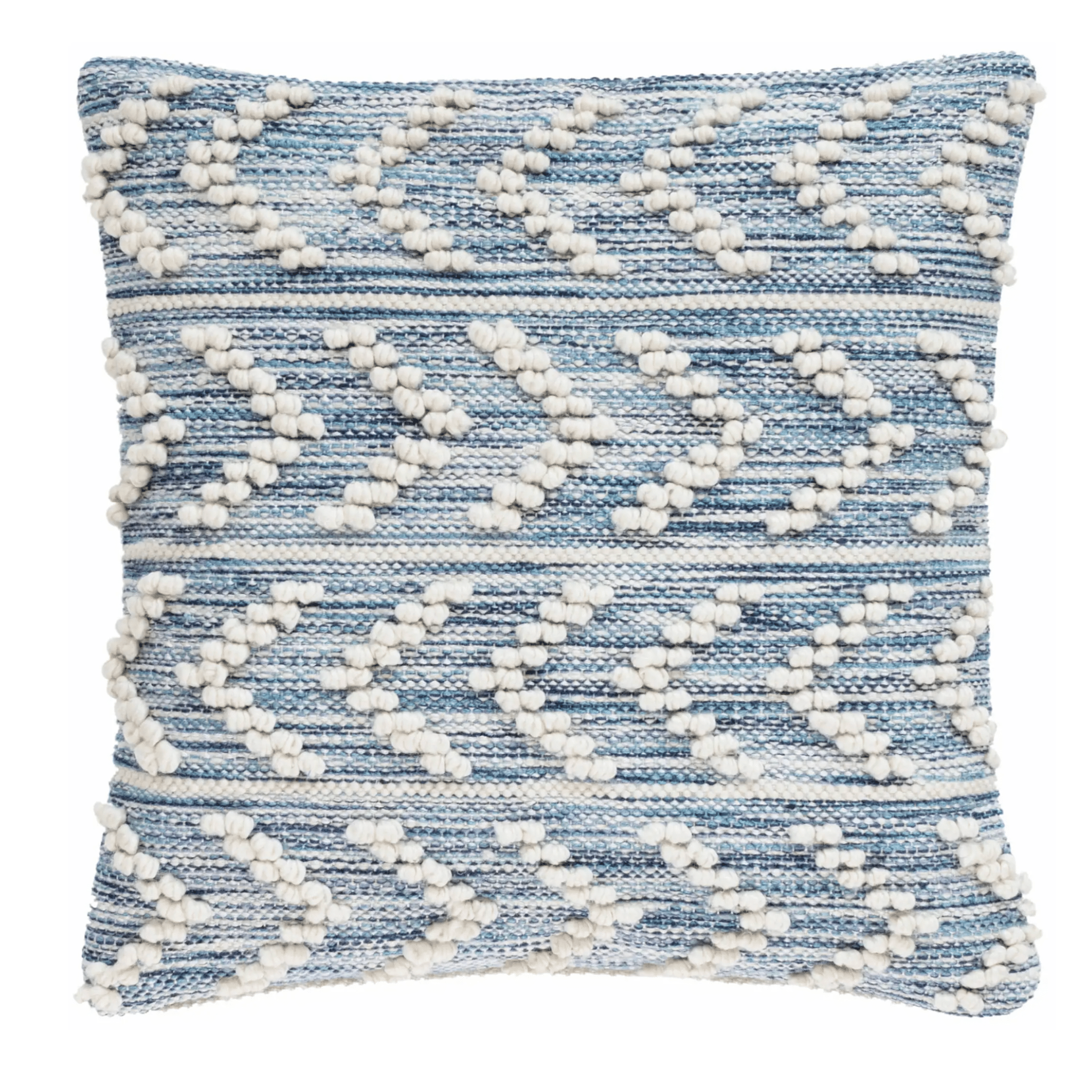 Hobnail Indoor/Outdoor Pillow Cover - Herringbone Blue - Our Boat House