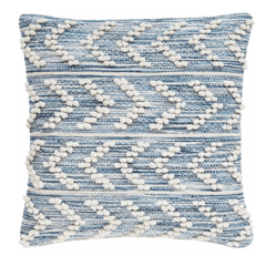 Hobnail Indoor/Outdoor Pillow Cover - Herringbone Blue - Our Boat House