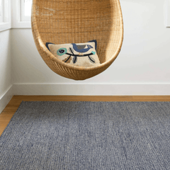 Honeycomb Handwoven Wool Rug - Indigo & Grey - Our Boat House