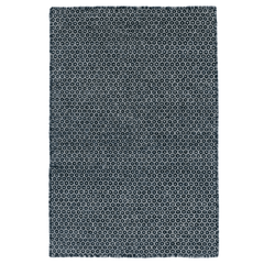 Honeycomb Handwoven Wool Rug - Indigo & Grey - Our Boat House