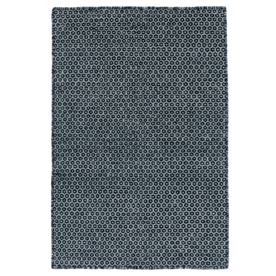 Honeycomb Handwoven Wool Rug - Indigo & Grey - Our Boat House